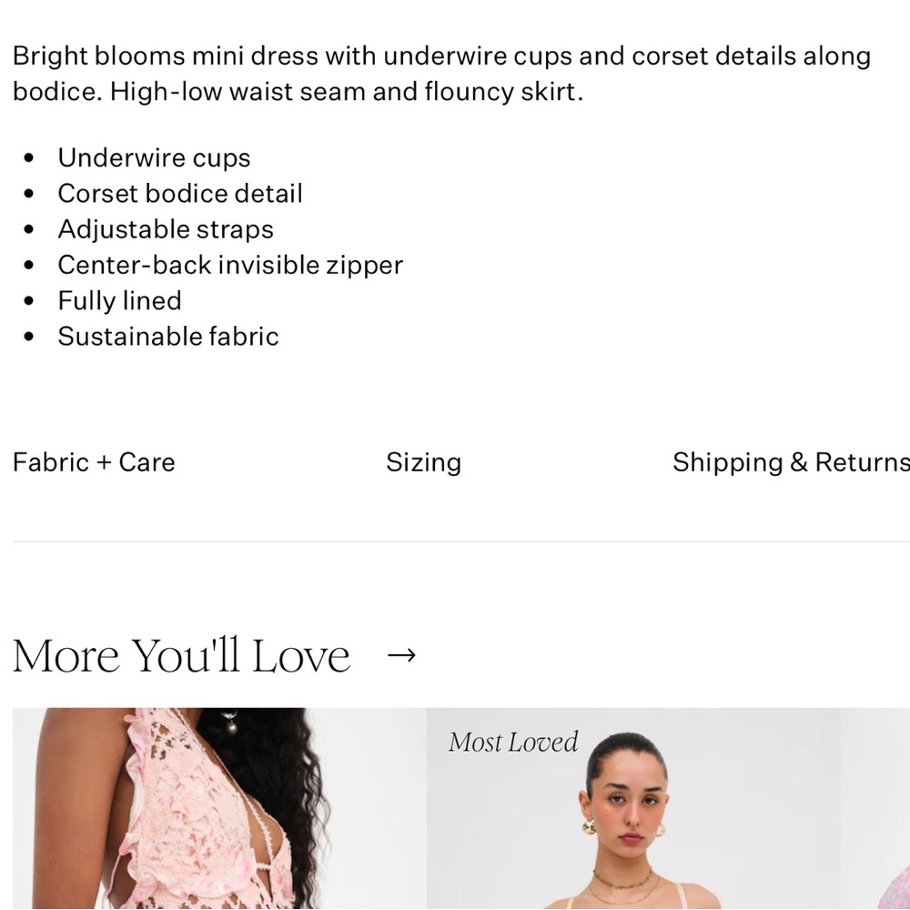 For Love & Lemons Carrie Mini Dress NWT - Picture 9 of 9